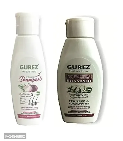 Gurez Red Onion Shampoo 100 ML Anti Dandruff And Conditioner Shampoo Combo Pack-thumb0