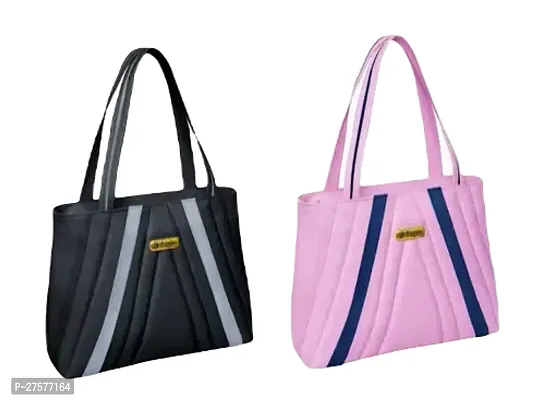 Stylish Multicoloured Canvas Handbags For Women Pack Of 2-thumb0