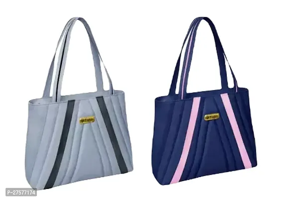 Stylish Multicoloured Canvas Handbags For Women Pack Of 2-thumb0