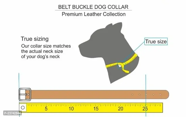 Dog Pure Leather Strong and Durable Dog Padded Collar Dog Belt Leather Handmade Lightweight Dog Collar for All Breeds Medium Neck fit to Size 15 to 18 Inch Combo pack 2-thumb4