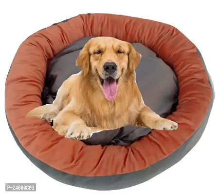 Luxurious Deluxe Washable Velvet Suede Sofa Round Shape Dog Cat Pet Bed Soft Comfortable Sofas  Chair 4 in 1Reversible Small Size LxWxH 61x61x15Cm)-thumb0