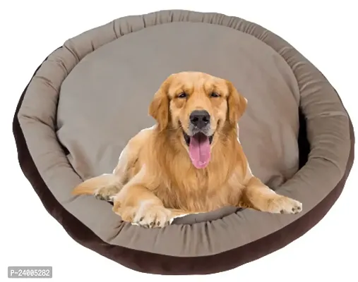 Luxurious Deluxe Washable Velvet Suede Sofa Round Shape Dog Cat Pet Bed Soft Comfortable Sofas  Chair 4 in 1Reversible X-Small LxWxH 51x51x15Cm