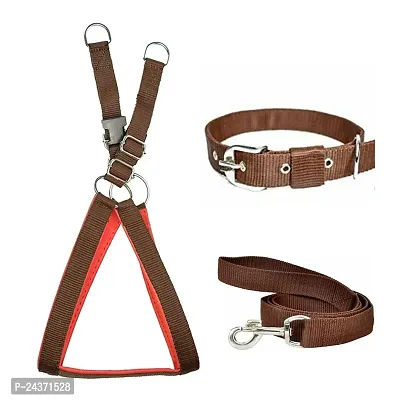 Buy Padded Nylon Dog Body Belt Dog Belt Dog Leash Xxx large neck Size 32 41 Inch chest Size 37 53 Inch Combo Harness Collar Leash Pack 3 Brown Online In India At Discounted Prices