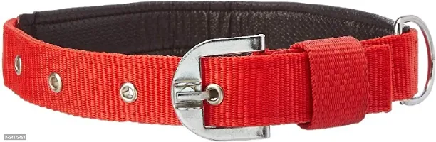 Padded Nylon Dog collar Belt Dog Neck fit to 15 Size 21 to Medium to large adjustable Red