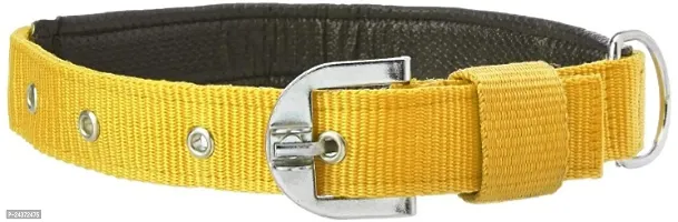 Nylon Dog collar Belt Dog Neck fit to 15 Size 21 to Medium to large adjustable Yellow-thumb0