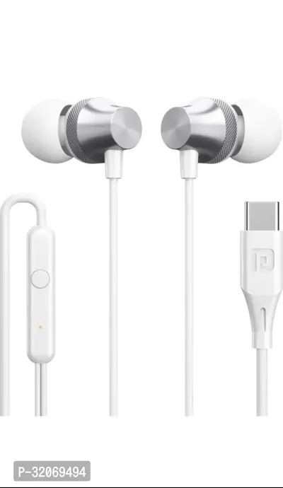 Elegant White In-Ear Wired Headphones-thumb0