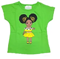 Mudgal India Creations Girls Cotton T-Shirt (Pack of 2 Nos) (10-11 Years, Yellow/Green)-thumb3