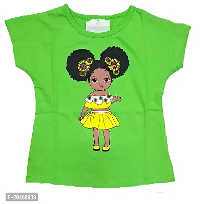 Mudgal India Creations Girls Cotton T-Shirt (Pack of 2 Nos) (10-11 Years, Yellow/Green)-thumb4