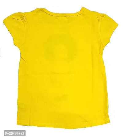 Mudgal India Creations Girls Cotton T-Shirt (Pack of 2 Nos) (10-11 Years, Yellow/Green)-thumb3