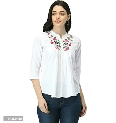 Mudgal India Creations Women's Cotton Embroidered Regular Fit Top