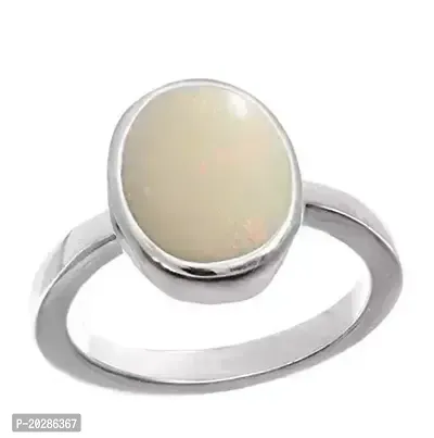 Premium White Brass Rings With Stone For Men