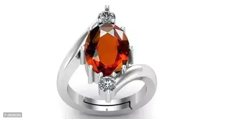 Premium Orange Brass Rings With Stone For Men