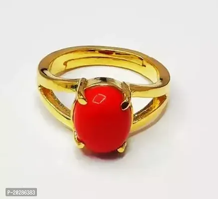 Premium Red Brass Rings With Stone For Men