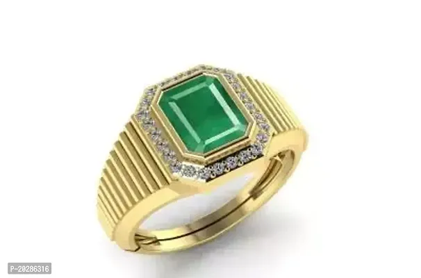 Premium Green Brass Rings With Stone For Men