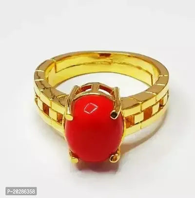 Premium Red Brass Rings With Stone For Men