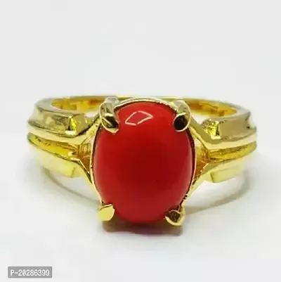 Premium Red Brass Rings With Stone For Men