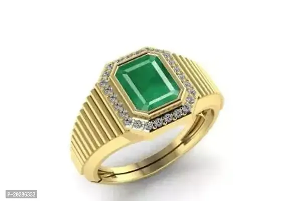 Premium Green Brass Rings With Stone For Men