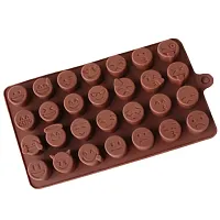 28 Cavity Emoji Shape Silicone Chocolate Mould (Brown) combo of 2-thumb2