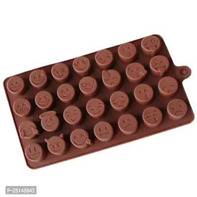 28 Cavity Emoji Shape Silicone Chocolate Mould (Brown) combo of 2-thumb3
