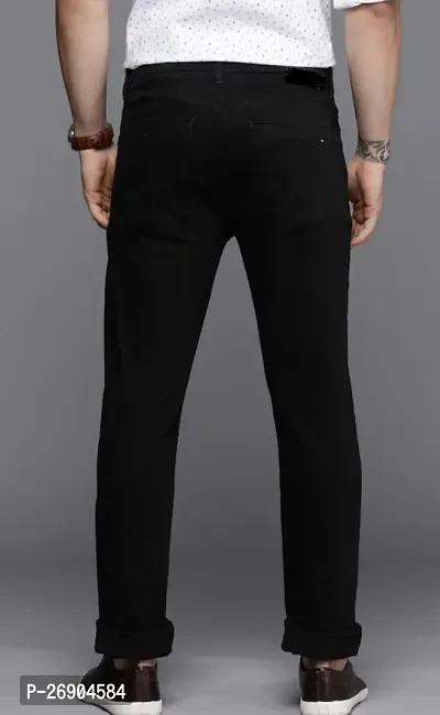 Men Black Slim Fit Low-Rise Clean Look Stretchable Jeans-thumb2