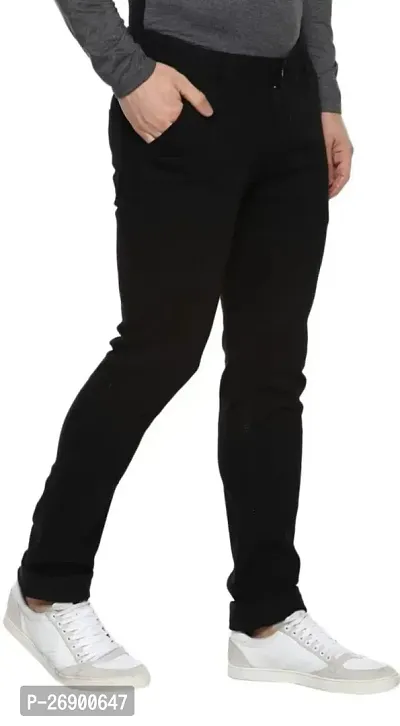 Fashion Men's Slim Fit Black Stretch Jeans-thumb2