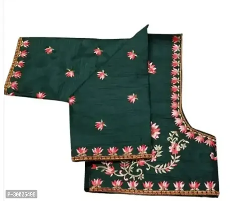 Reliable Green Silk Blend Unstitched Blouses For Women