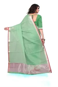 Women Stylish Cotton Silk Solid Saree with Blouse piece-thumb1