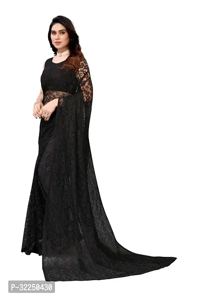 Stylish Black Cotton Silk Solid Saree with Blouse piece For Women-thumb2