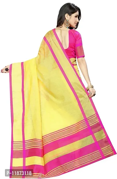 Stylish Fancy Cotton Silk Saree With Blouse Piece For Women Pack Of 1-thumb2