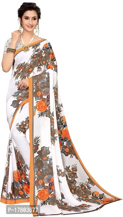 Women Stylish Art Silk Printed Saree with Blouse piece-thumb0