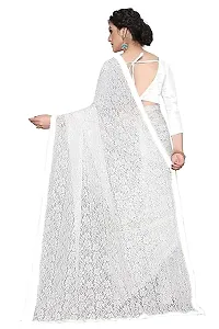 Stylish White Cotton Silk Solid Saree with Blouse piece For Women-thumb3