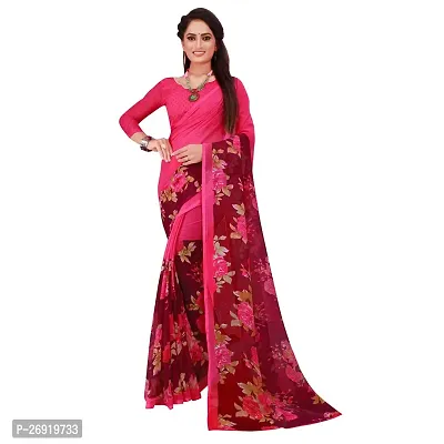 Elegant Georgette Printed Women Saree with Blouse piece-Pack Of 2-thumb2