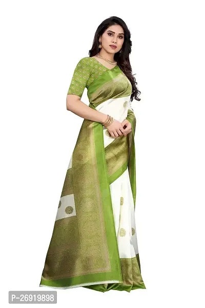 Elegant Art Silk Jacquard Women Saree with Blouse piece-thumb3