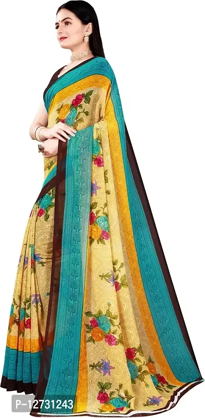 Stylish Fancy Georgette Saree With Blouse Piece For Women Pack Of 1-thumb2