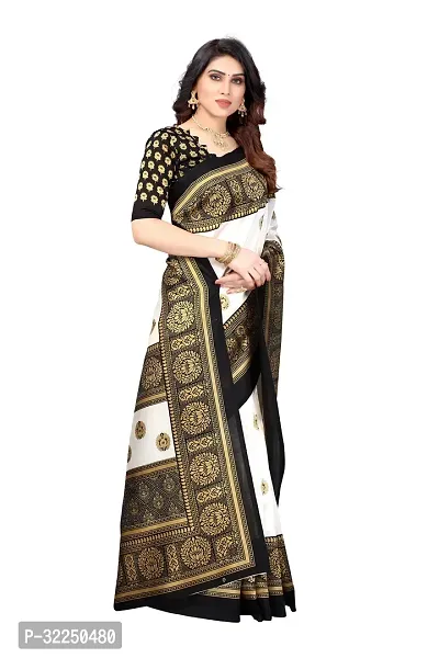 Stylish Black Cotton Silk Woven Design Saree with Blouse piece For Women