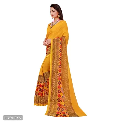 Elegant Georgette Printed Women Saree with Blouse piece-thumb4