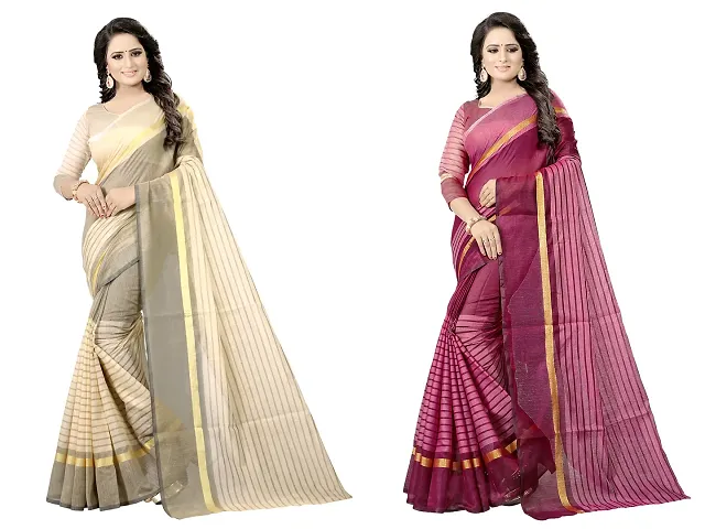 Best Selling Cotton Silk Saree with Blouse piece 