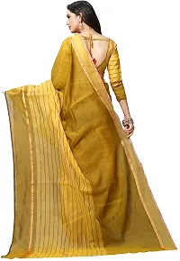 Women Stylish Cotton Silk Striped Saree with Blouse piece-thumb2