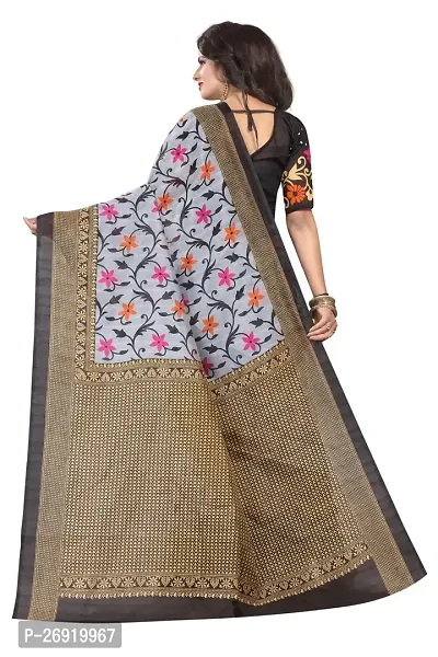 Elegant Art Silk Printed Women Saree with Blouse piece-thumb4