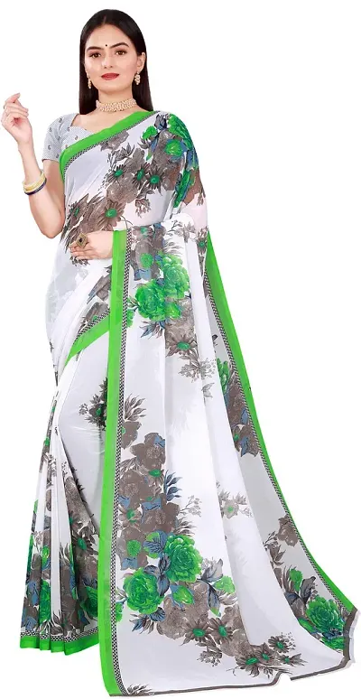 Dailywear Georgette Printed Sarees With Blouse