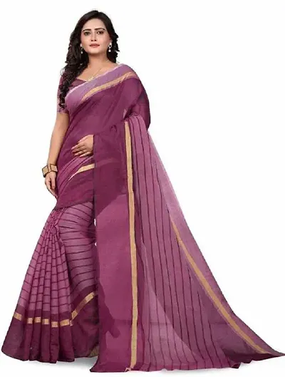 New In Cotton Silk Saree with Blouse piece 