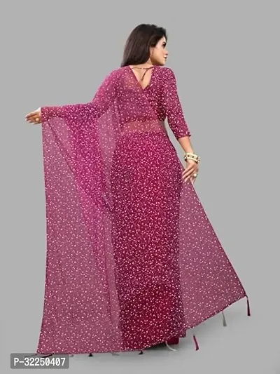 Stylish Purple Net Solid Saree with Blouse piece For Women-thumb3