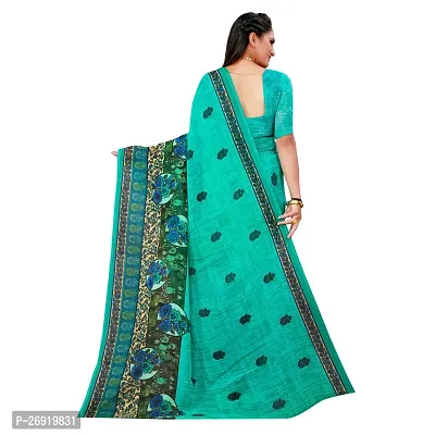 Elegant Georgette Printed Women Saree with Blouse piece-thumb3