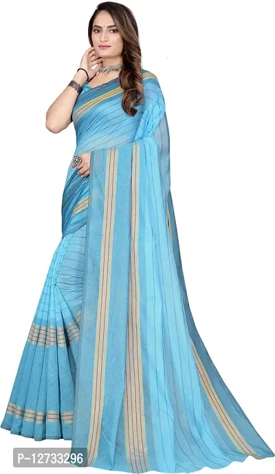 Stylish Fancy Cotton Silk Saree With Blouse Piece For Women Pack Of 1-thumb2