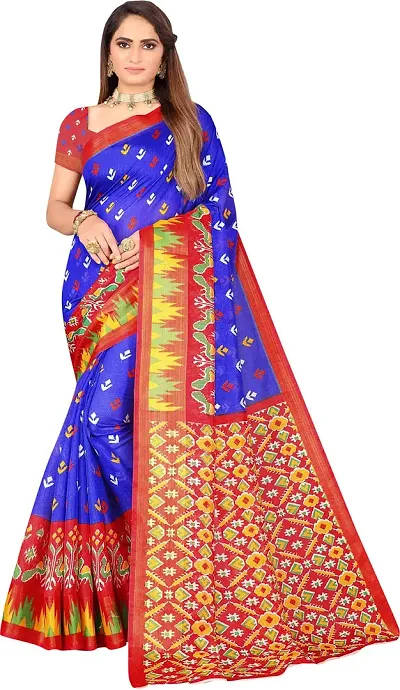 Women Stylish Art Silk Saree with Blouse piece