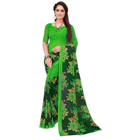 Beautiful Georgette Printed Saree With Blouse