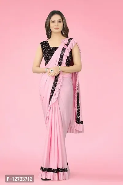 Stylish Fancy Net Saree With Blouse Piece For Women Pack Of 1