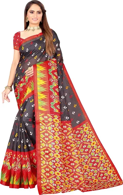 Glamorous Art Silk Saree with Blouse piece 