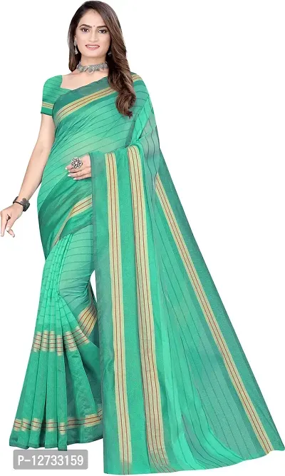 Stylish Fancy Cotton Silk Saree With Blouse Piece For Women Pack Of 1