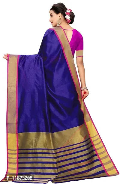 Stylish Fancy Cotton Silk Saree With Blouse Piece Combo For Women Pack Of 2-thumb3